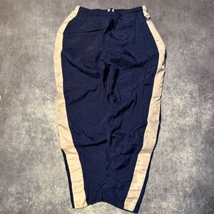 Vintage Nike Track Pants XXL Mens Navy  White Stripe Nylon Swoosh Logo 90s 2XL